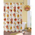 thumbnail image 3 of Fall Shower Curtain Autumn Maple Leaves Bathroom Curtains with Hooks, Waterproof Fabric Orange Fallen Leaf Linen Thanksgiving Bath Shower Curtains Set for Bathroom Bathtubs Decor 72x84 Inch, 3 of 7