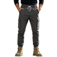 thumbnail image 5 of Men's Casual Cargo Joggers Pants Stretch Elastic Waist Drawstring Tapered Work Pants with Multi Pockets, 5 of 6
