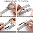 thumbnail image 5 of Boucle Solo Tressée Réglable avec Boucle Compatible avec Bracelet Apple Watch pour Hommes et Femmes, Bracelet Doux en Nylon Extensible Élastique pour iWatch Series SE 6 5 4 3 2 1 (Blanc, 38/40mm), 5 of 5