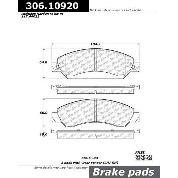 Centric (306.10920) Fleet Brake Pad