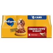 Pedigree Choice Cuts In Gravy Adult Soft Wet Dog Food With Beef, 13.2 oz Cans 6 Pack