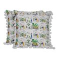 thumbnail image 1 of S4Sassy Tropical Leaves|Leopard & Girl Scene White Cotton Flex Living Room Tassel Sofa Cushion Cover Printed Home Decor Pillow Cases 2Pcs-18 x 18 Inches, 1 of 5
