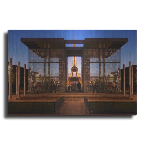 Luxe Metal Art 'Dupli Eiffel' by Sebastien Lory, Metal Wall Art, 16"x12"