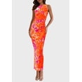thumbnail image 4 of PRETTYGARDEN Womens Summer Wedding Guest Dress Spring Mesh Sleeveless Bodycon Ruched Floral Holiday Maxi Long Dresses, 4 of 8