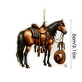 thumbnail image 3 of Beautynvta 2 Pcs Christmas Horse Ornaments, Acrylic 2D Flat Brown Horse Pendant, Christmas Tree Ornaments, Vintage Animal Hanging Ornaments for Xmas Tree Home Decor, 3 of 6