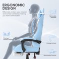 thumbnail image 6 of Huracan PU Leather Gaming Chair with Footrest & Lumbar, Adjustable Armrests/Headrest Computer Gamer Chair for Adults, Office/Game/Home,Light Bule, 6 of 7