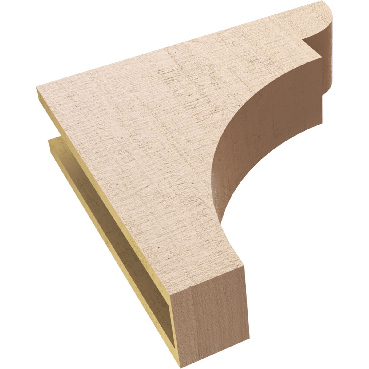 5"W x 20"D x 20"H Thin Yorktown Rough Cedar Woodgrain TimberThane Corbel, Primed Tan