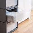 thumbnail image 3 of IRIS USA Plastic Stacking Storage Chest with Pullout Drawers, Gray, Set of 3, 3 of 7