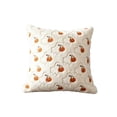 thumbnail image 2 of Halloween Decorations, Fuzzy White Ghost Halloween Pillow Cover with Jack O Lantern Embroidery, 18X18 Pillow Cover No Stuffing Included, Cozy Halloween Bedding Decorative Throw, 2 of 7
