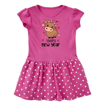 

Inktastic Happy New Year Cute Ox Gift Toddler Girl Dress