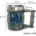 thumbnail image 3 of Medieval Blue Dragon D&D Game Mug of Throne Merchandise Beer Steins Viking Tankard Mug Stainless Coffee Cup Gift Mugs for Men Dragon Collector Themed Party Decoration, 3 of 10