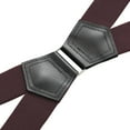 thumbnail image 3 of Buyless Fashion 2 Pack Suspenders for Men - 48" Elastic Adjustable Straps 1 1/4" - X Shape - 5133-2-Brown, 3 of 7