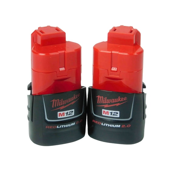 Milwaukee 48-11-2420 M12 2.0 Ah MAX Lithium Ion Battery Pack Two Pack