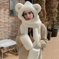 thumbnail image 2 of iHPH7 Hat and Scarf Set for Women Hooded Scarf for Women Winter Hats for Women Winter Accessories for Women Christmas Gifts Scarves for Women Winter Scarf White One Size, 2 of 4