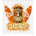 thumbnail image 3 of Ambesonne Tiki Bar Shower Curtain, Hibiscus Flora, 69"Wx75"L, Orange Brown Pale Yellow, 3 of 3