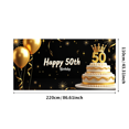 thumbnail image 6 of Glamorous Glittery 50th Birthday Banner with Gold Balloons Crowns Stars and Cakes Backdrop Party Decoration Supplies Photography Props for Birthday Parties Photo Booths Celebrations, 6 of 7