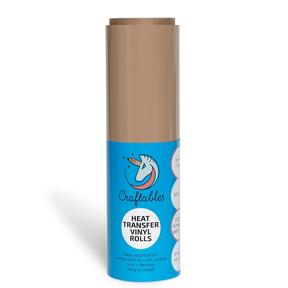 Craftables Light Brown Heat Transfer Vinyl Roll HTV 11 ft. Easy to