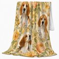 thumbnail image 2 of Vintage Beagle Portrait Collage Roses Nostalgic Floral Design, Peaceful Pet Portrait Pattern, Warm Flannel Blanket for Living Room and Bedroom, Dog Lovers Just Because Gift, Pet Lover Home Decor, 2 of 9