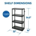 thumbnail image 4 of Gracious Living 4 Shelf Fixed Height Medium Duty Storage, Black (2 Pack), 4 of 9