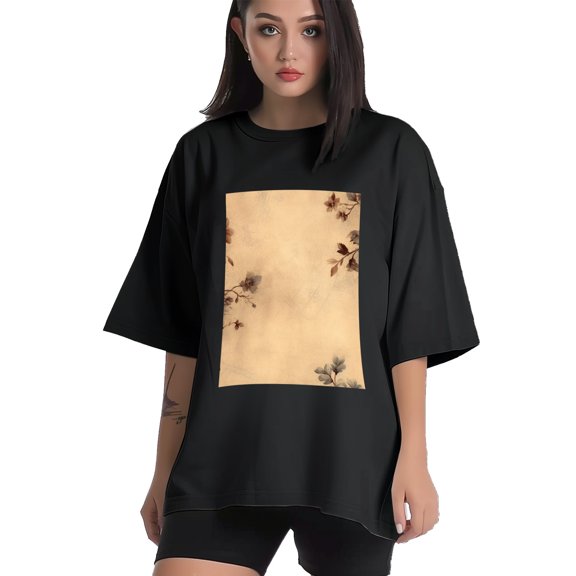 Plus Size Shirt for Women Black Tops for Women Short Sleeves Shirt for Women Flower T Shirt Crewneck Shirt for Women XS
