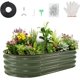 thumbnail image 1 of Yeshouse Huerto elevado galvanizado de 6×3×1 pies, jardinera ovalada de metal para exteriores, diseño de fondo abierto, fácil montaje para hortalizas, frutas, flores y hierbas, 1 of 8