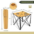 thumbnail image 4 of ARROWHEAD OUTDOOR 26” (66cm) Heavy-Duty Portable Camping Folding Table, 2 Cup Holders, Compact, Square, Carrying Case Included, Steel Frame, High-Grade 600D Canvas, USA-Based Support (Tan), 4 of 7