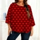 thumbnail image 1 of TaTaai Gradient Plus Size Long Sleeved T-shirt, Women's Round Neck Lightweight Top, All Seasons Garment, Casual Daily Party Dating Work Home Vacation Birthday Outfit, Hand Wash Gift, 1 of 6
