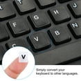 thumbnail image 4 of Uxcell English Keyboard Stickers Keyboard Replacement Cover Style 1 White Background Black Lettering 2Pcs, 4 of 5