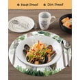 thumbnail image 3 of 13 Inch Round Placemats Set of 6, Easter Non Slip Heat Insulation PP Table Mats, Spring Bunny Botanical Eucalyptus Leaves Plants Washable Place Mats for Kitchen Dining Party Table Decor, 3 of 7