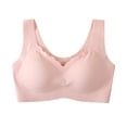 thumbnail image 3 of Outfmvch Sports Bras for Women Wide Straps Bra Bralettes for Women Workout Tops for Women Support Bras Full Coverage Bras for Women No Underwire Bra Push up Bra Wireless Gym Bra A2 Pink L, 3 of 9