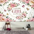 thumbnail image 2 of Sweet Girl Baby Shower Backdrop A Sweet Little Girl is on Her Way Photography Background Pink Butterfly Floral Sweet Baby Shower Birthday Party Decorations Banner Supplies Photo Booth Props, 2 of 6