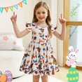 thumbnail image 2 of RTKFRFLM Toddler Girls Casual Dresses Fly Sleeve Cartoon Prints Summer Cute Midi Girl Sundress Dresses Flower Girl Dresses,Size 6-7 Years, 2 of 4