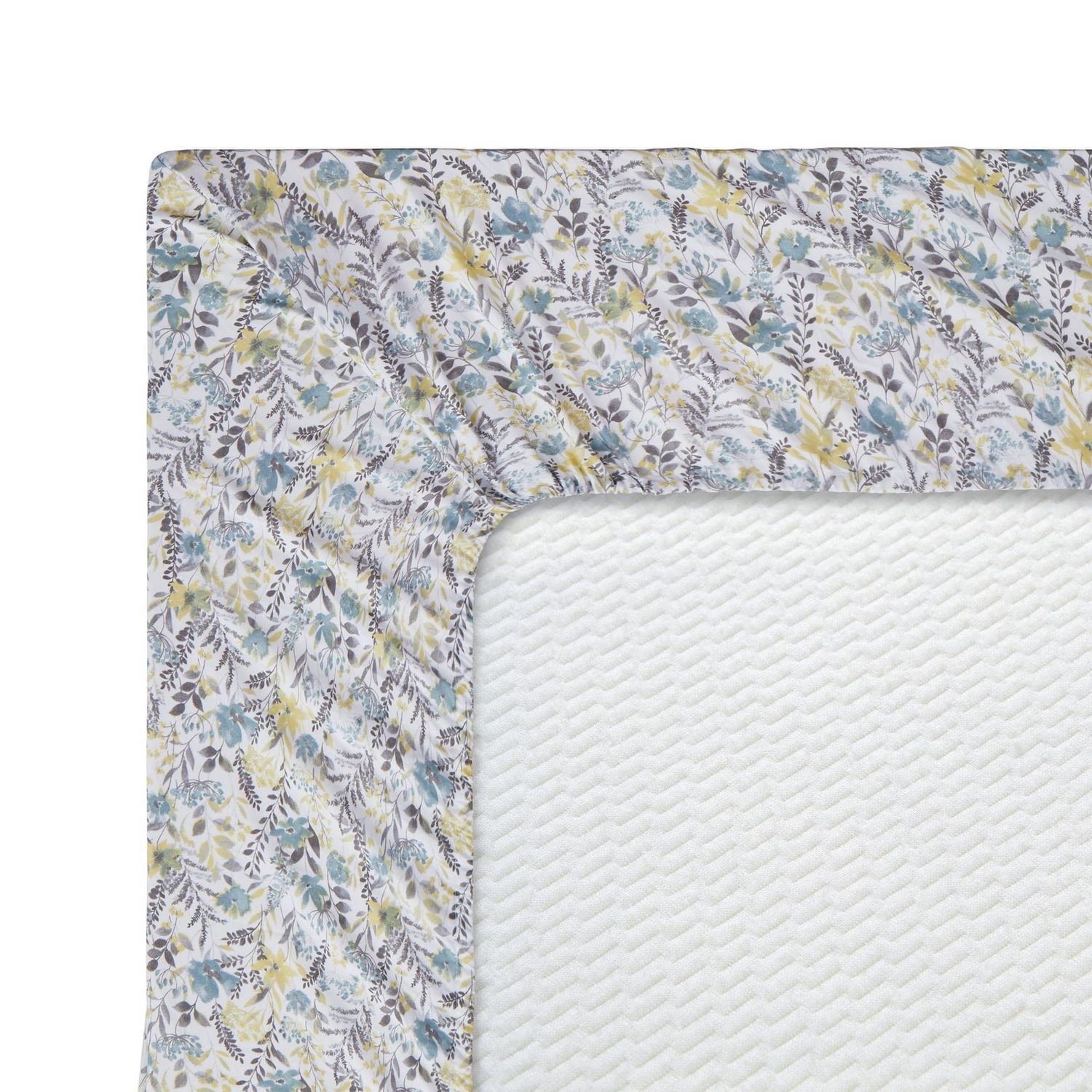 Literie Marina Décoration ultra douce et soyeuse, imprimée, en rayonne de bambou, toutes saisons, avec taies d'oreiller, motif floral jaune sarcelle