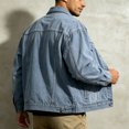 thumbnail image 4 of Raeneomay Men's Denim Jacket - Long Sleeve Collared Multi Pocket Outerwear S-XXL, 4 of 4