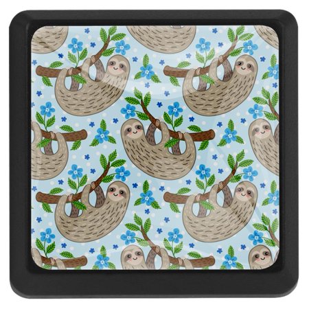 

Ownta Square with Screws 3 Pcs for Cupboard Dressing Table Bookcase Drawer Pull Handle Cabinet Door Knobs Animal Sloth