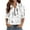 White, variant on OIOLOYJM Golf Shirts for Women V Neck 3/4 Sleeve Geometric Print Polo Shirts Spring Lapel Collar Loose Fit Sports T Shirts Work Casual Outfits Gray M