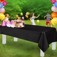 thumbnail image 3 of 54x108Inch Black Tablecloth Plastic Disposable Tablecloths Rectangle Solid Color Smooth Table Covers for Birthday Wedding Party, 3 of 10