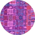 thumbnail image 1 of Ahgly Company Indoor Round Abstract Purple Modern Area Rugs, 5' Round, 1 of 4