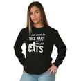 thumbnail image 3 of Take Naps and Pet Cats Funny Cute Women Plus Size Long Sleeve Graphic Tee Brisco Brands 2X, 3 of 5