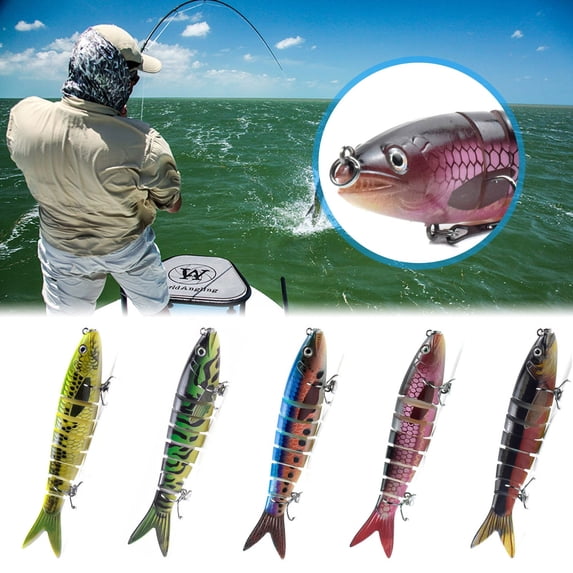Cheers.US 3Pcs Generic Fishing Lures Bionic Swimming Lure Segmented Multi Jointed Slow Sinking Freshwater Saltwater Bass