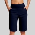 thumbnail image 2 of Women's High Waisted Yoga Shorts with Pockets 2026 Summer Casual Knee Length Comfy Breathable Workout Running Athletic Beach Shorts, 2 of 6