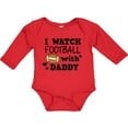 thumbnail image 3 of Inktastic I Watch Football with My Daddy Boys or Girls Long Sleeve Baby Bodysuit, 3 of 5