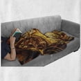 thumbnail image 5 of Antique Soft Flannel Fleece Blanket, Magnifying Glass Compass Telescope and Pocket Watch on an Old Map Nautical, Cozy Plush for Indoor and Outdoor Use, 50" x 60", Orange Brown Yellow, by Ambesonne, 5 of 5