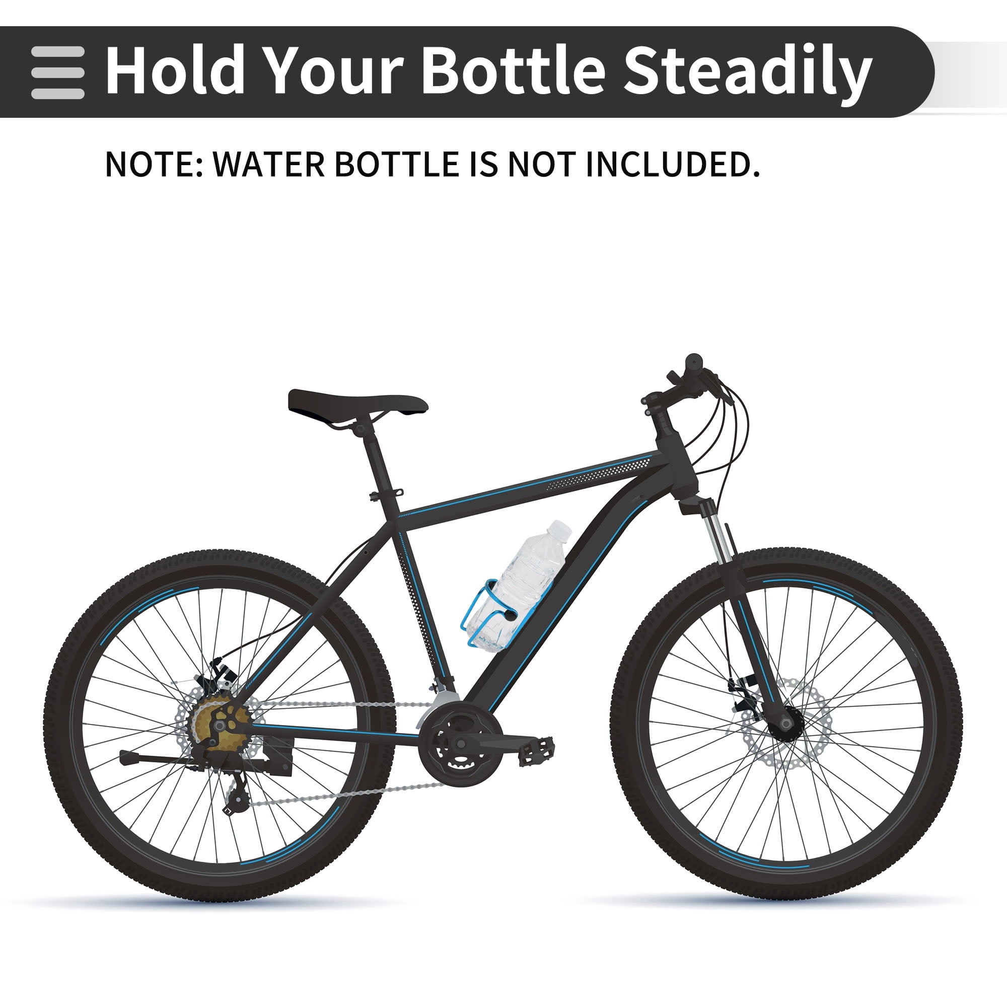 Unique Bargains Bike Bottle Cage Rack Aluminium Alloy Drinks Holder for MTB Road Blue