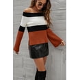 thumbnail image 4 of Off Shoulder Ribbed Knit Sweater Orange Large, 4 of 4