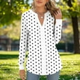 thumbnail image 6 of cocolona Long Sleeve Shirts for Women Dressy Casual Blouses Loose V Neck T-shirts Fashion Polka Print Pullover Tunic Tops, 6 of 6