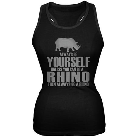 Rhino Soft Top - Always Be Yourself Rhino Black Juniors Soft Tank Top