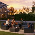 thumbnail image 2 of Superjoe Outdoor 7-Piece Patio Furniture Set, Wicker Patio Conversation Sets with Cushions and Coffee Table, All Weather Outdoor Modular Sectional Sofa for Porch Balcony Backyard Deck, Grey, 2 of 7
