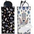 thumbnail image 1 of 2 fundas portátiles para gafas, de cuero, delgadas, para gafas de sol, funda protectora para gafas, funda con cierre a presión para viajes, 1 of 9