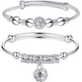 thumbnail image 1 of Pulseras De Plata Para Mujer Brazalete De Cuentas De Plata De Ley 925 Pulsera De Transferencia Brazalete De La Suerte Pulsera De Moda Ajustable Joyería De Mujer Niña Pulsera Fidget Para Joyería De Ans, 1 of 4